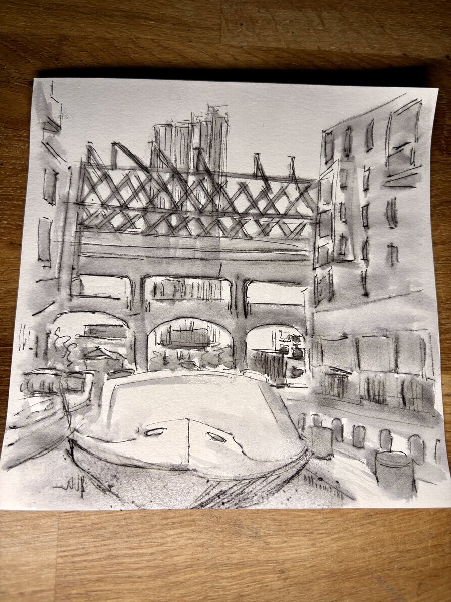 The Bridgwater Canal, Manchester Castlefield.  

#manchester #castlefield #canal #penandink #monochrome #art