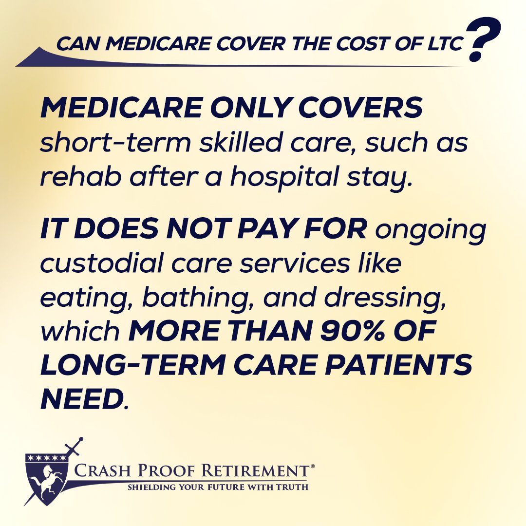 CrashProofTruth's tweet image. 💬 Many retirees are shocked to learn Medicare doesn’t cover long-term care. Would you know how to pay for assisted living or in-home help? Let’s clear the confusion
👇 #FAQFriday #RetirementPlanning