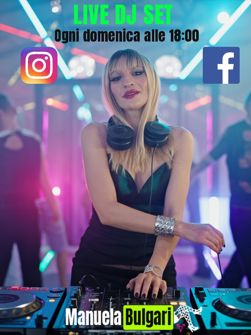 manuelabulgarix's tweet image. 🎶 Domenica si balla! 💿
🔥 DJ set live con me, energia e vibrazioni uniche!

📅 Ogni domenica – ore 18:00
📍 In diretta su Facebook &amp;amp; Instagram

💖 Ti aspetto!
facebook.com/manuelabulgari…

#ManuelaBulgari #DJSet #DomenicaLive #RomaByNight #DanceWithMe #LGBTQ #PartyVibes