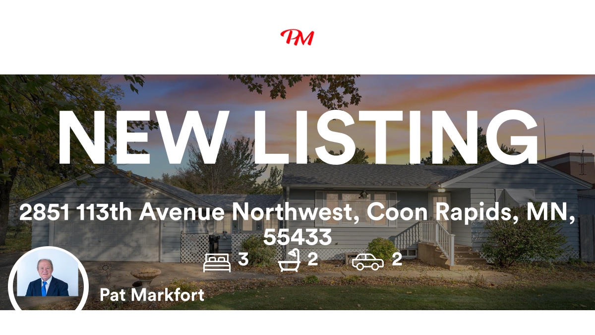 PatMarkfort's tweet photo. My latest listing
🛌 3 🛀 2 🚘 2
📍 2851 113th Avenue Northwest, Coon Rapids, MN, 55433

Full details here > https://t.co/axil6RFf5j <

...
#ratemyagent #realestate #Real_Estate_Masters https://t.co/RUCyniVNPF