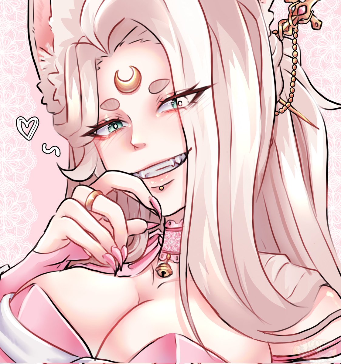 I'm so excited about my lovely art piece from <a href="/KurokoChomper/">Kuroko Chomper🐊🧪</a> 
Thank you again. She's amazing!! 💓 you caught the mood beautifully ♡♡

"My~ what have we here?....."