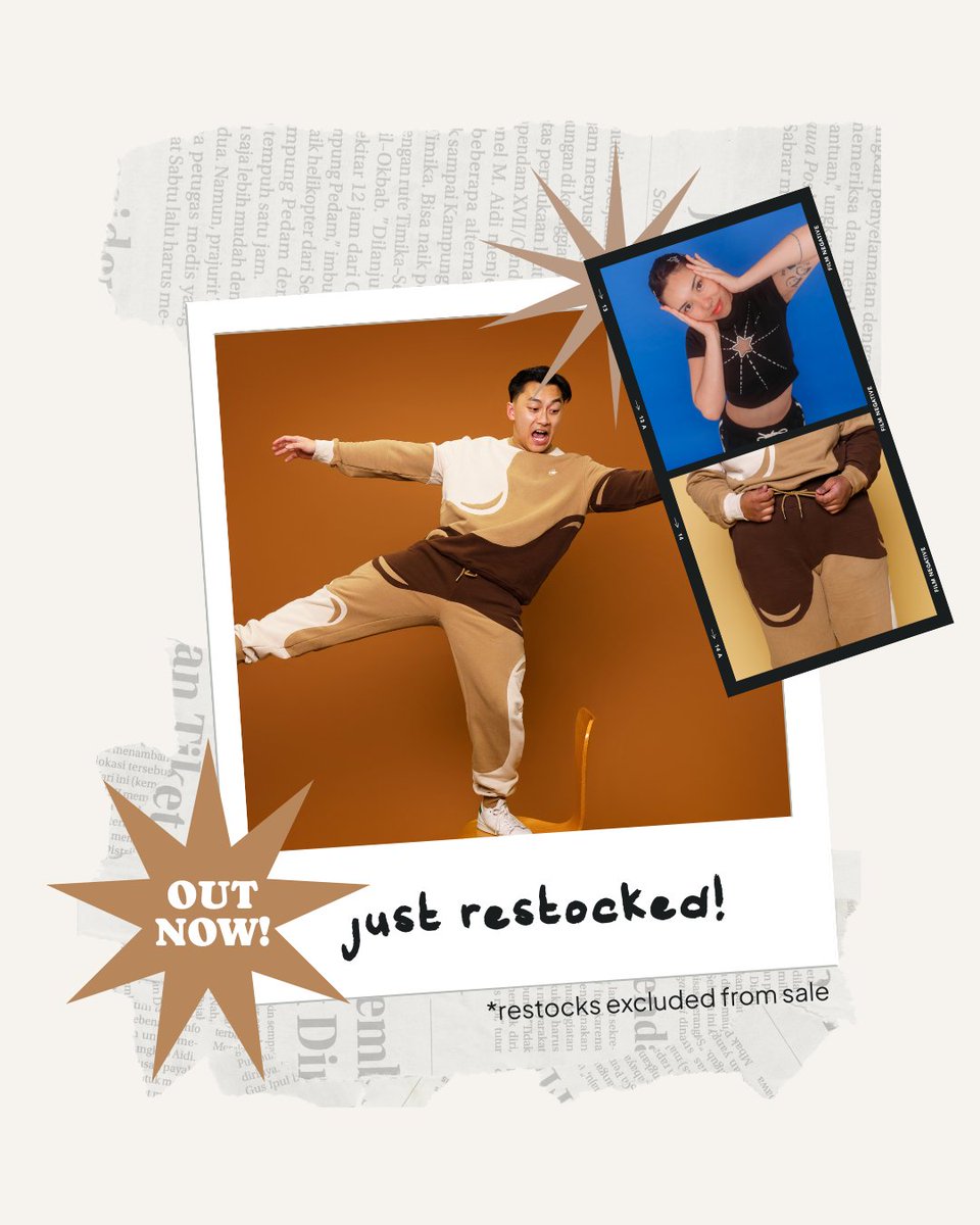 AFTER PARTY: our biggest sale of the year is here! get 35% - 70% off of non restocked items 🪩🥂⁠

AND we've added an encore restock of the Cold Brew Jogger set and Black Star Mini Tee as a little treat 🤭