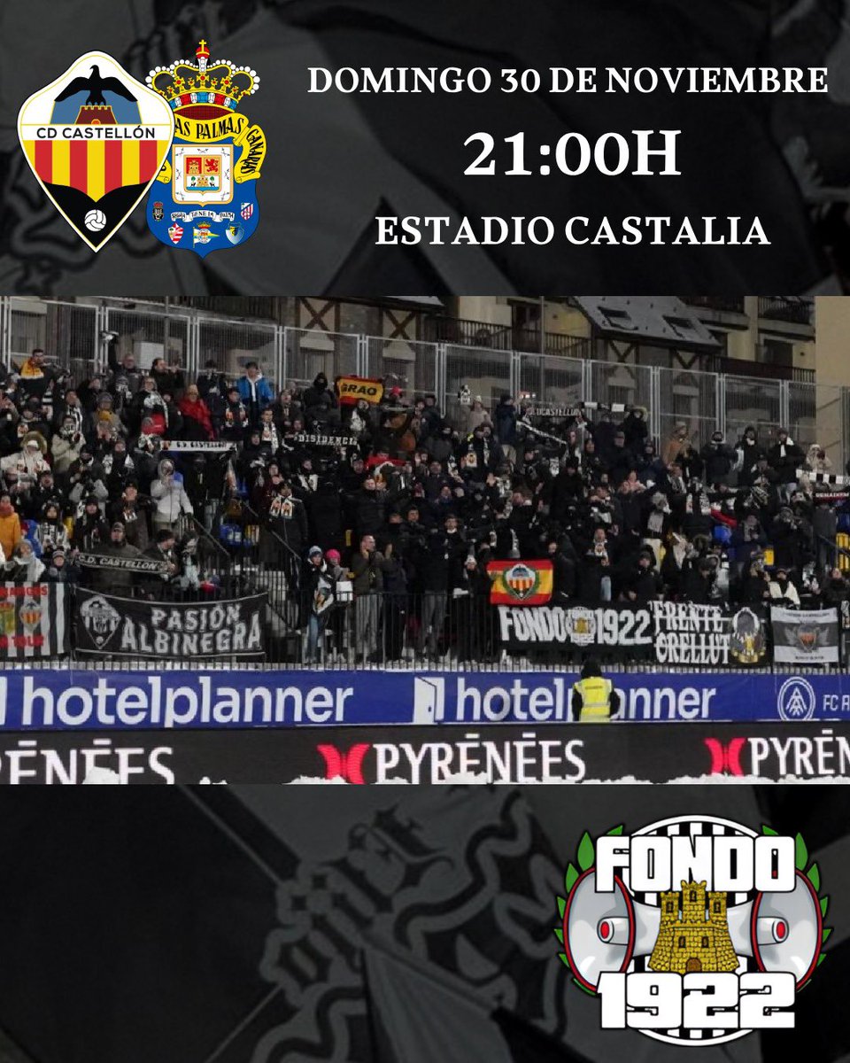 CD Castellón - UD Las Palmas

🗓️ Domingo 30 de noviembre 
🕘 21:00
📢 ¡Nos vemos en Castalia!