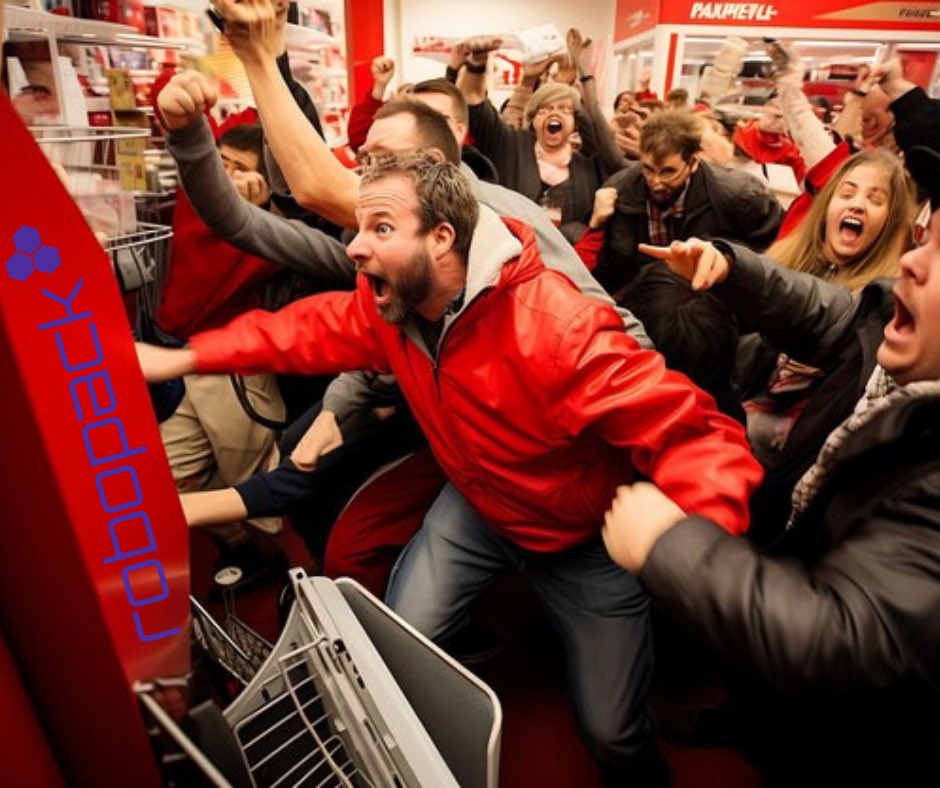 Hoorge's tweet image. Black Friday energy be like: “MOVE! I need my Robopack apps packaged NOW!”

Don’t worry, with Robopack, you never have to fight the crowd. Your apps package themselves. 
Learn more, plus get a Trial and Demo at: robopack.com 

@_Robopack #Robopack #MSIntune #Patching…