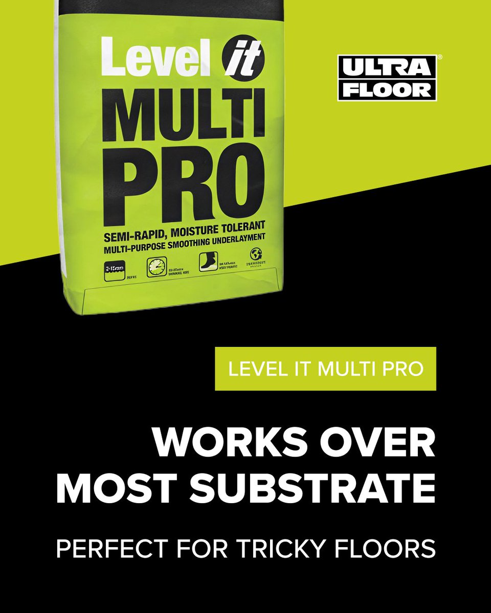 Ultra_Floor's tweet image. 🚧 Got tricky floors giving you a hard time? We&apos;ve got the solution! 💪

Say hello to Level It Multi Pro from UltraFloor – the semi-rapid, moisture-tolerant, multi-purpose smoothing underlayment that works over most substrates.

hubs.ly/Q03TLcM30