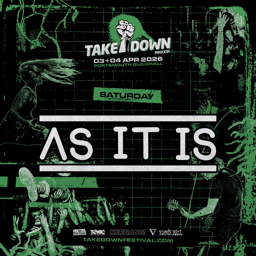 ASITISofficial's tweet photo. T/\\\KEDOWN FESTIVAL 2026. 

Our first time back in Portsmouth in over 12 years. 

New set. New songs. 

See you there? https://t.co/F8vy6OvhKC