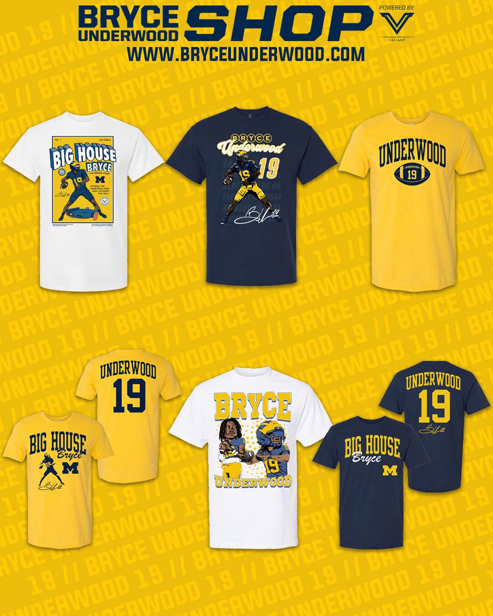 BryceUnderwoo16's tweet photo. Big moments ahead. Big savings today.

Celebrate the journey with 19% OFF all Bryce Underwood tees.
Use promo code THE GAME today only (11/28)!

Shop now at https://t.co/xqLHhdBMFQ https://t.co/lEyOZc6Qth