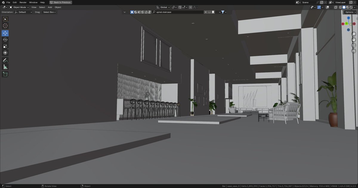 Blazebrandz's tweet image. Here goes viewport images for the environment of a product animation I am working on. I decided to go all out on the environment.. This will probably pass as both an archviz project and also a product animation project.
Excited for the next steps
#Blender3D #render #architecture