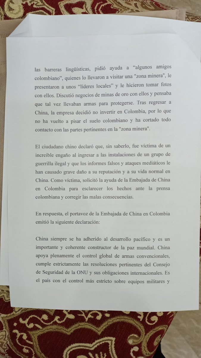 Tercer_Canal's tweet image. Compartimos el sorprendente comunicado de la Embajada China frente a las denuncias del informe de Ricardo Calderón en @NoticiasCaracol

La Embajada de China rechaza señalamientos contra empresario y advierte sobre impacto negativo en el clima de inversión.

Bogotá D.C. – A través…