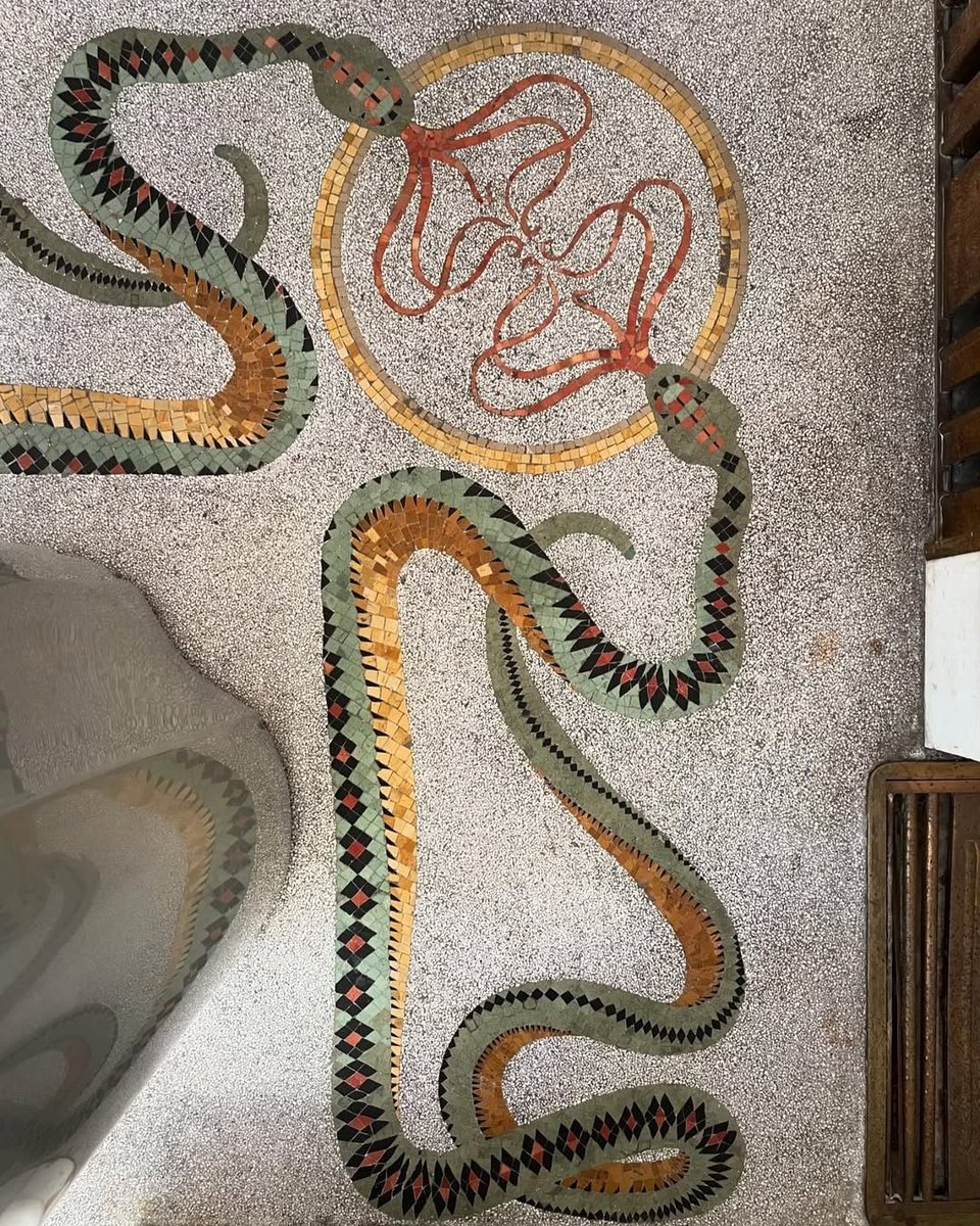 Mosaic from the floor of Otto Wagner’s former residence in Vienna, Austria.