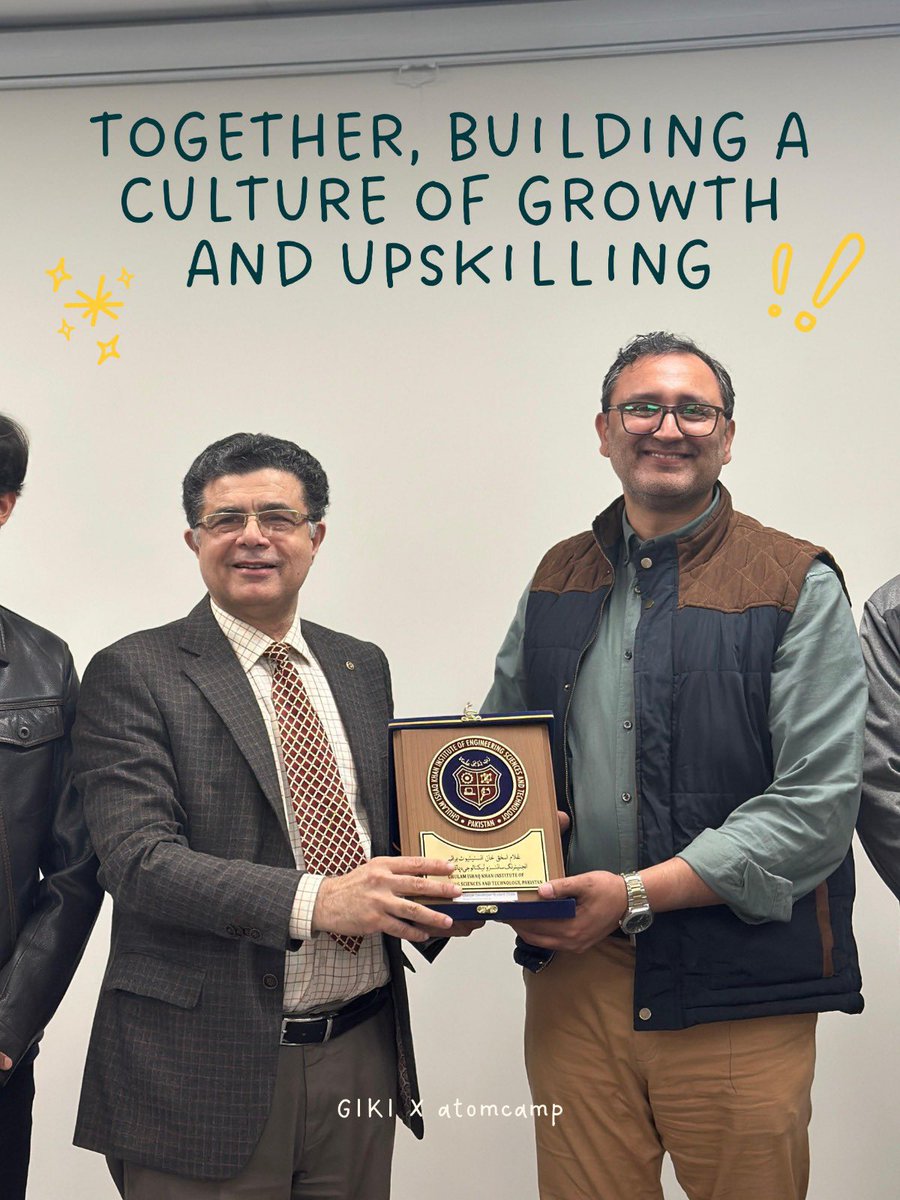 atomcamp's tweet image. An inspiring evening at @OfficialGIKI ! 
Dr @navift , entrepreneur and author of Hold On, Cofounder atomcaml and AI Strategist, joined Giki students for an engaging session on entrepreneurship, business building, and navigating challenges like cultural differences and parental…