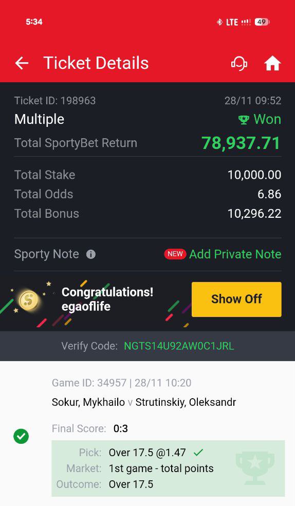 VecthorTips's tweet image. See winning tickets weh followers send me

Congratulations