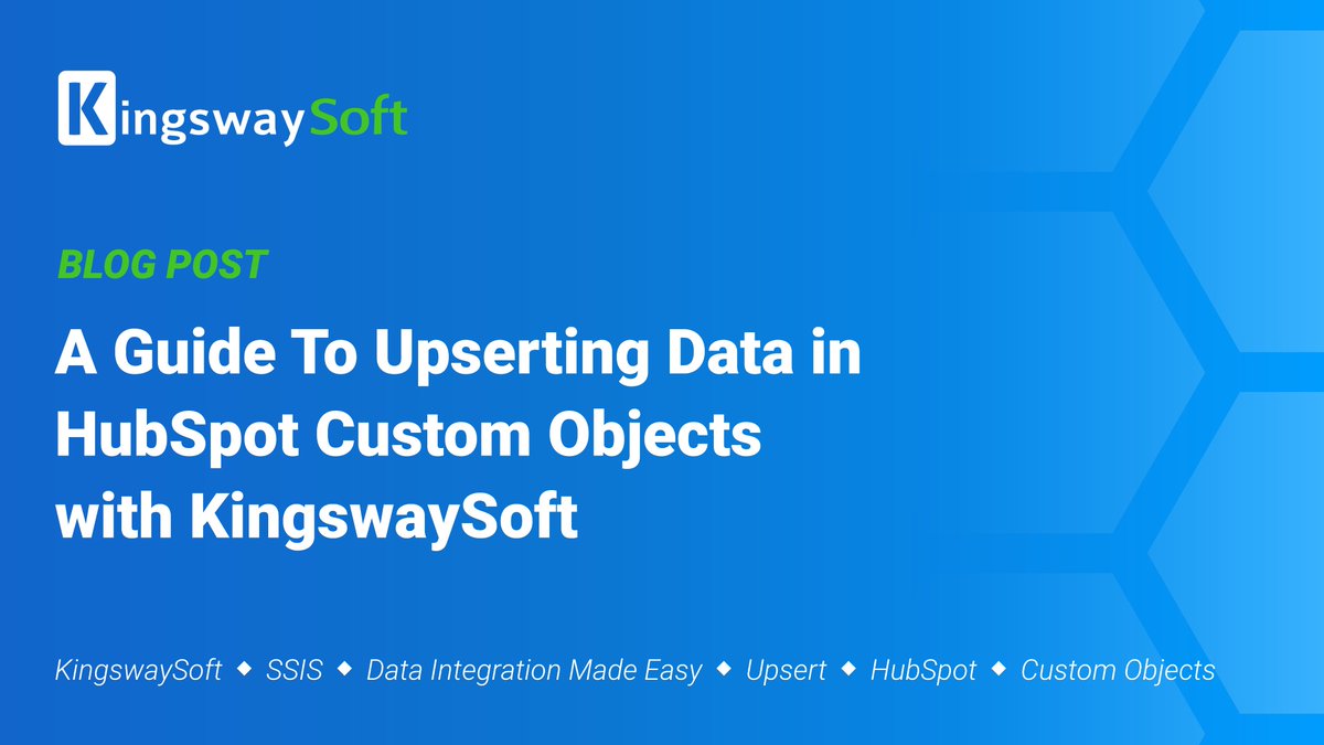 kingswaysoft's tweet image. Just Blogged - A Guide To Upserting Data in HubSpot Custom Objects with KingswaySoft kingswaysoft.com/blog/2025/11/2… #KingswaySoft #SSIS #HubSpot #Upsert #CustomObjects