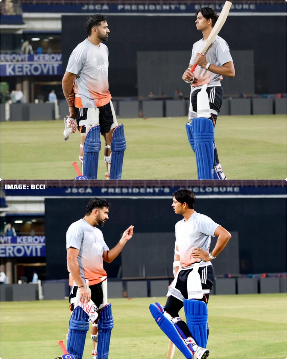 rajasthanroyals's tweet image. Always listening, always learning from his Rohit bhai 🇮🇳💗