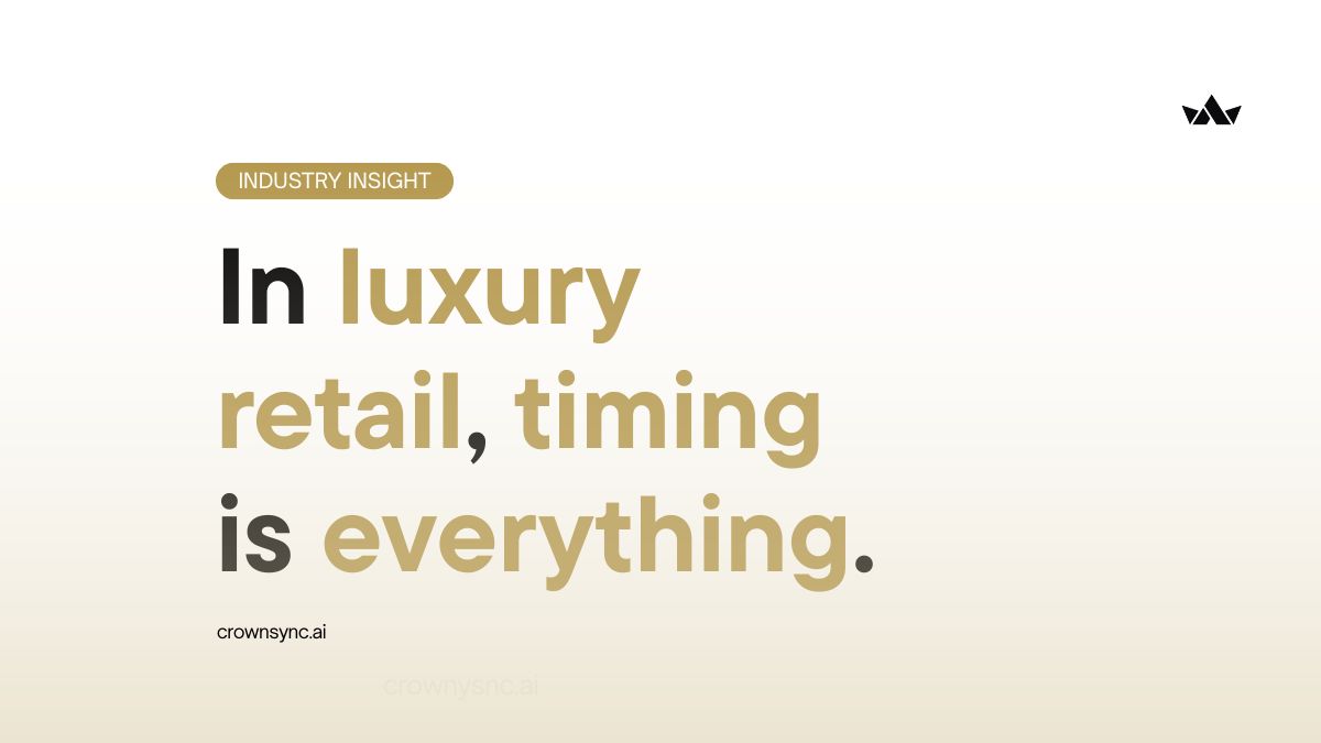 CrownSyncAI's tweet image. In luxury retail, timing is everything. Launch late and you lose relevance and ROI.

Why delays happen:
• Scattered assets
• Confusing approval workflows
• Late analytics
Streamline the process. Protect impact.
#LuxuryMarketing #CampaignManagement #RetailTech #AIPlatform