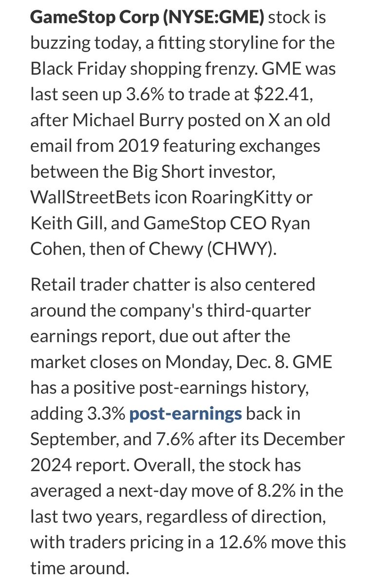 Natep717's tweet image. 📢 #GMENEWS Michael Burry just posted this⚠️
And the news is eating it up GME SECUALTION I LOVE IT💯🚀
MICHAEL BURRY posted An email he received from roaring kitty from about 5 years ago. #GME #GMEStock ‼️