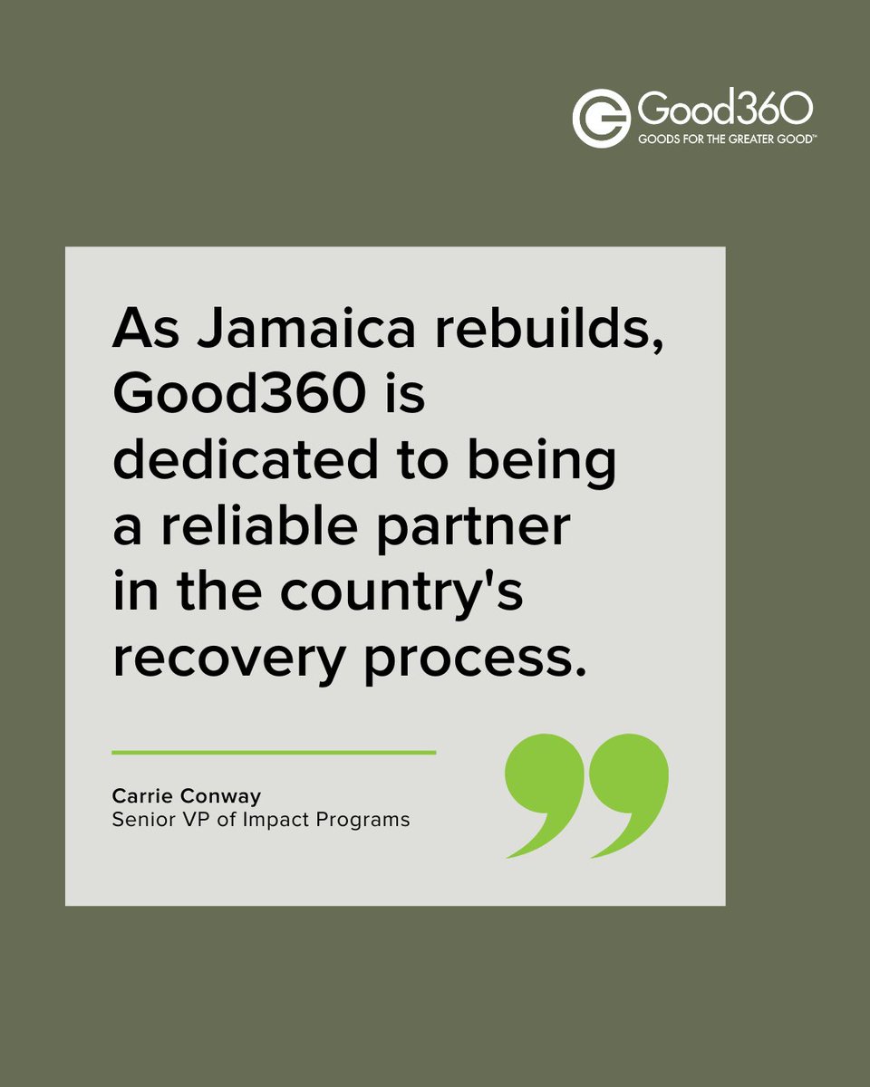 One month ago, Hurricane Melissa devastated communities, displacing families and destroying homes, shops, and livelihoods overnight. Since then, Good360 has delivered more than $379,000 worth of essential supplies to support recovery efforts, impacting approximately 40,000