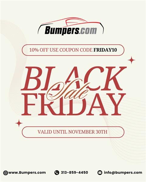 Bumpers_com's tweet photo. It’s Black Friday! Use code FRIDAY10 at checkout and save until Nov 30. Shop the sale while you can! 🖤

#blackfridaydeals #blackfriday #blackfridaysale https://t.co/OnjzVfxctx
