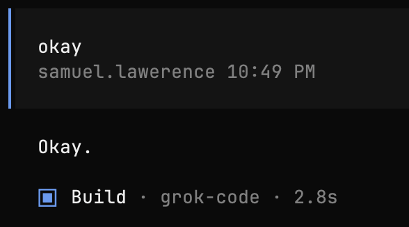 samuellawrentz's tweet image. Grok Code is a mafia boss, I guess. Doesn&apos;t speak much.