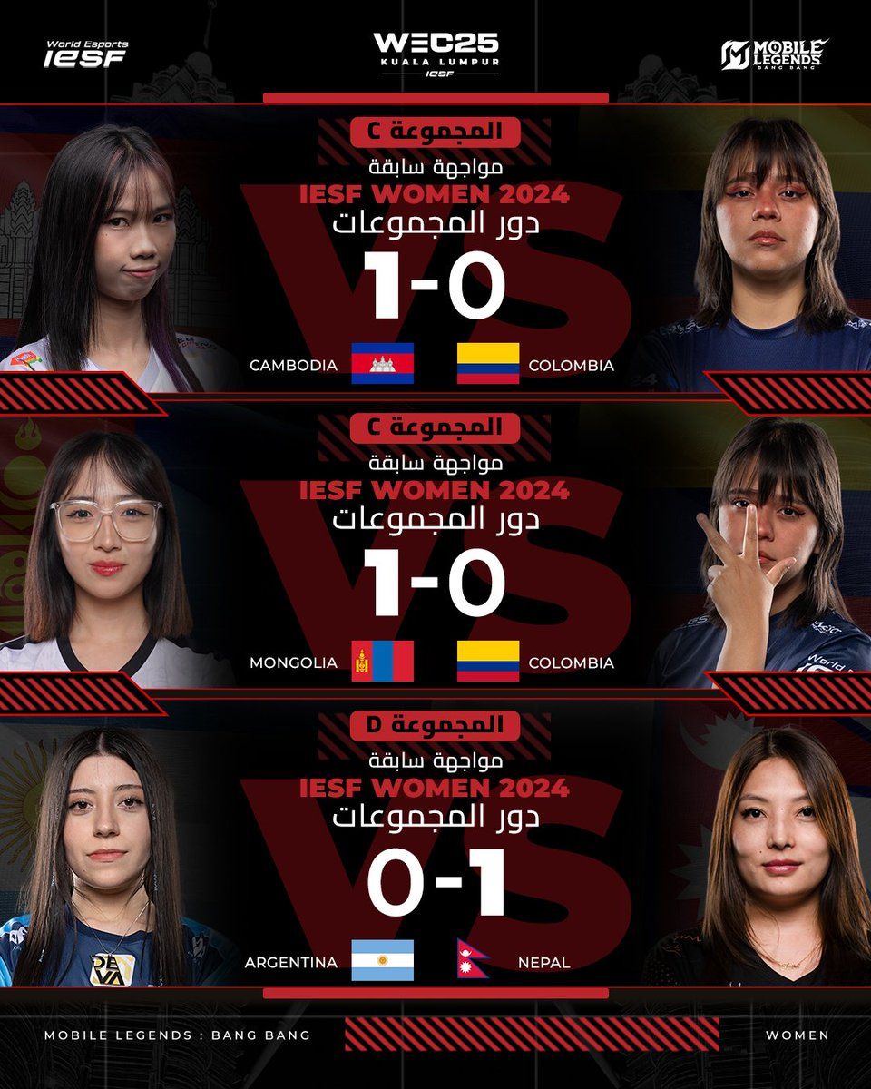 IESF WEC 2025 – مواجهة قادمة للسيدات! ⚔️

دور المجموعات للسيدات يتشكل بالفعل ليكون مواجهة مثيرة، مع مباريات قادمة تعكس صراعاتهم وتنافسهم السابق! 👊

هل ستتكرر الأحداث السابقة… أم أن تحولات غير متوقعة ستهز الساحة؟ استعدوا فكل شيء ممكن في IESF WEC 2025! 💥