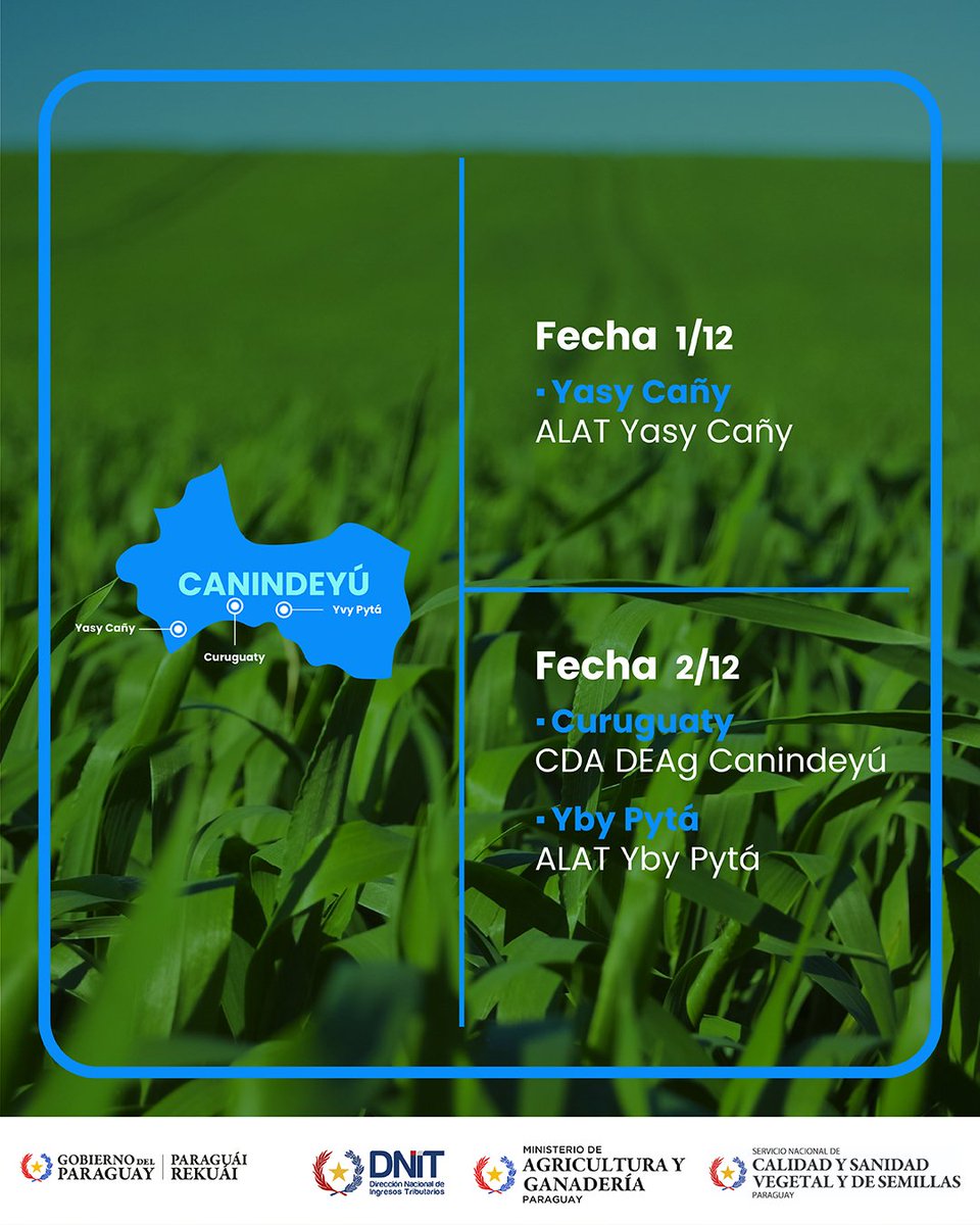 DNITpy's tweet image. 📚 Continuamos con las capacitaciones sobre Formalización Productiva de la Agricultura Familiar 🌾

En esta serie de encuentros impulsados por la DNIT, el @magparaguay y @SENAVEParaguay visitaremos los diferentes departamentos.

📍 Canindeyú
📍 Alto Paraná