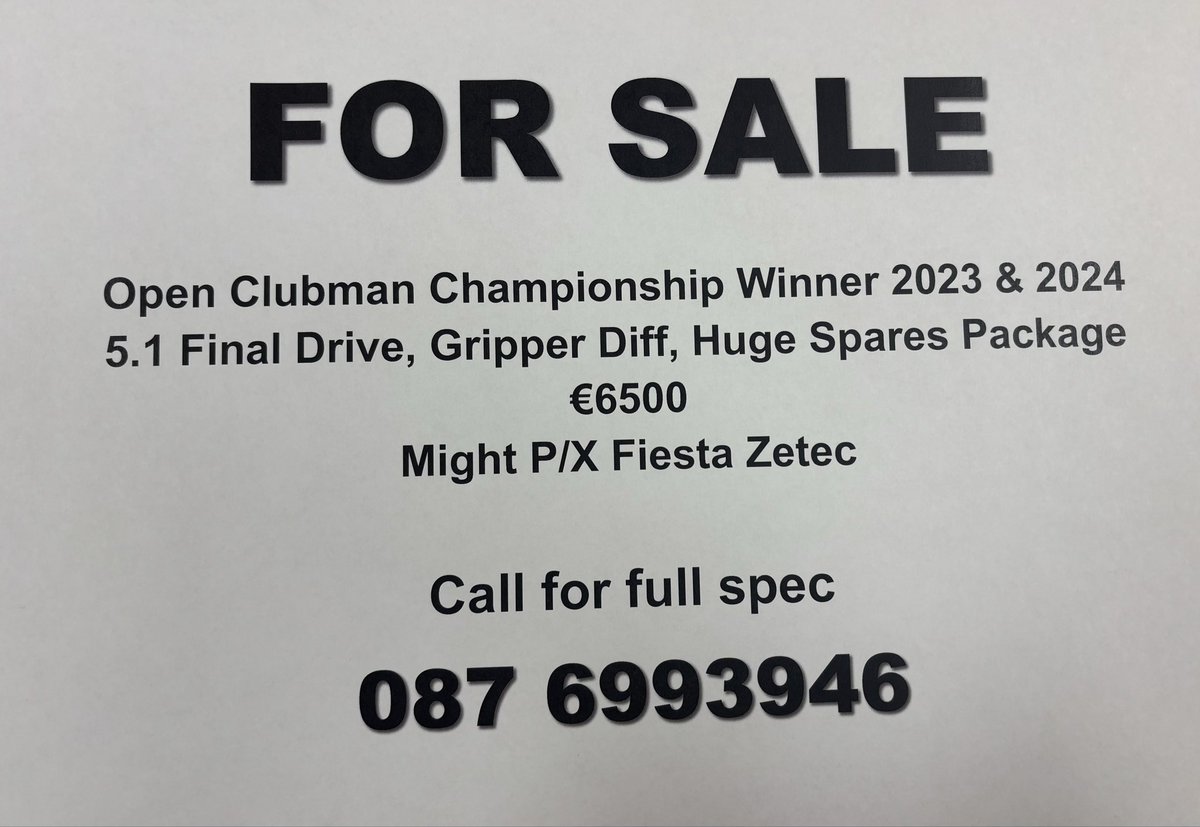 TopOfTheTower's tweet image. Double IRX Open Clubman Championship winning Clio. Huge spec. Loads of spares and setup info. Also suit Future Classics, RSA etc Bargain at just €6500. Might take p/ex Fiesta Zetec or Junior MINI.