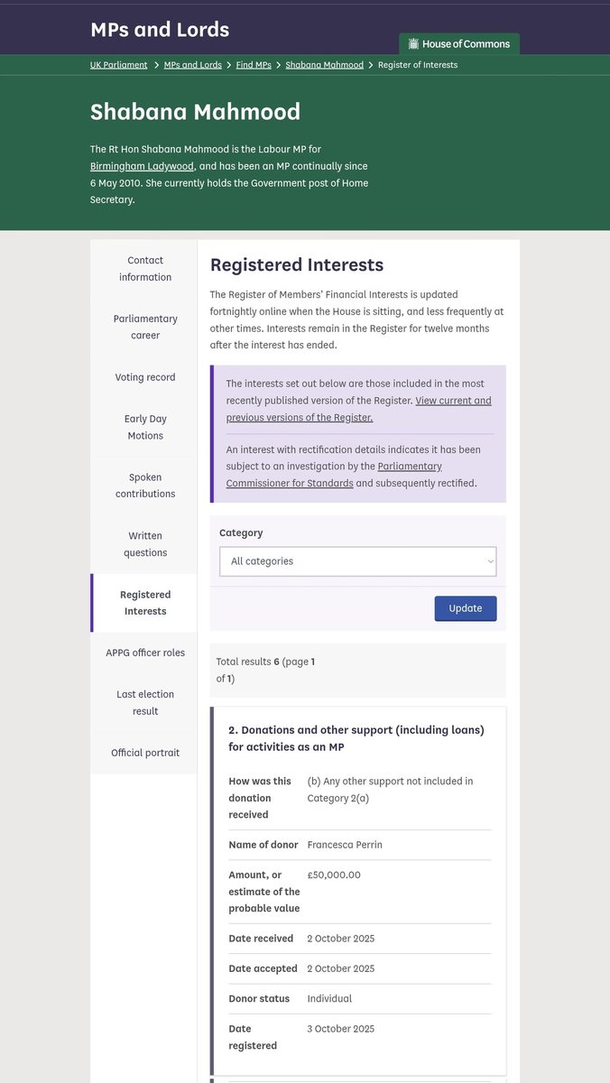 RedCollectiveUK's tweet image. Hi, @ShabanaMahmood.

Please can you confirm what this £50,000 &quot;donation&quot;, given to you personally by the daughter of Lord Sainsbury, was in recognition of and how it will be used to benefit your constituents? 💷