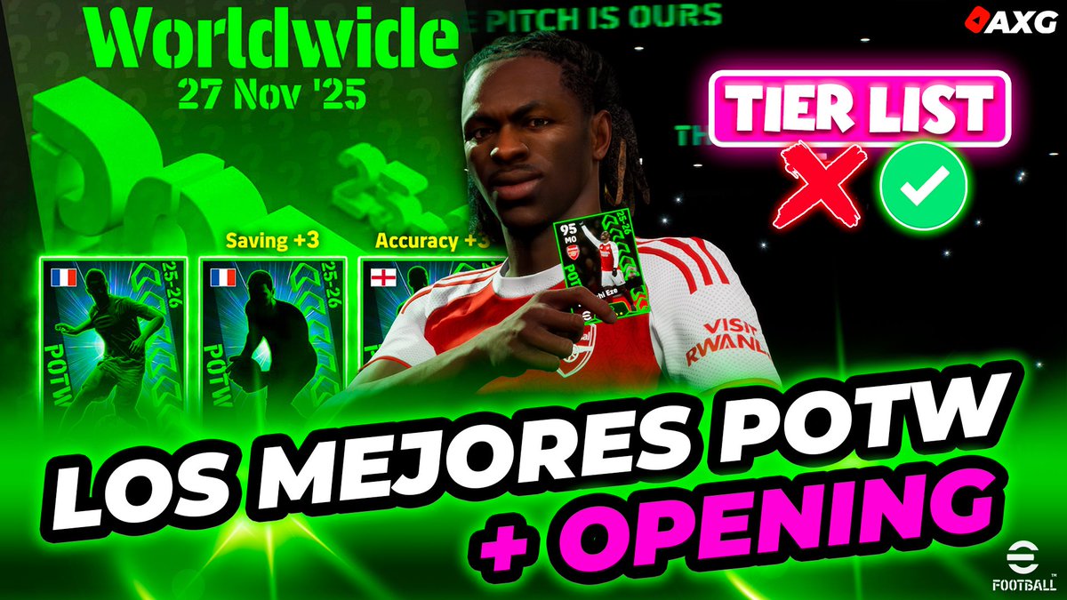 ¡Estos JUGADORES VALEN LA PENA! 🔥 ¡Los MEJORES POTW de la Semana eFootball! ✅ TierLis + OPENING
youtu.be/Uv3C8z0PRAg

#eFootball #eFootball2026 #eFootballMobile #AXG #イーフト