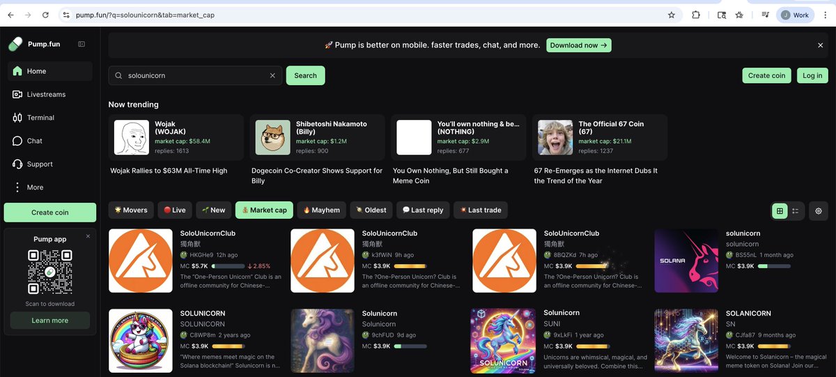 A token named SoloUnicornClub/独角兽 just showed up on Pump.fun — fun to see, but it’s not an official Solo Unicorn Club token, so please DYOR. We love wild AI + Web3 experiments though… if this was launched by someone from our community, DM us, we’re curious 👀