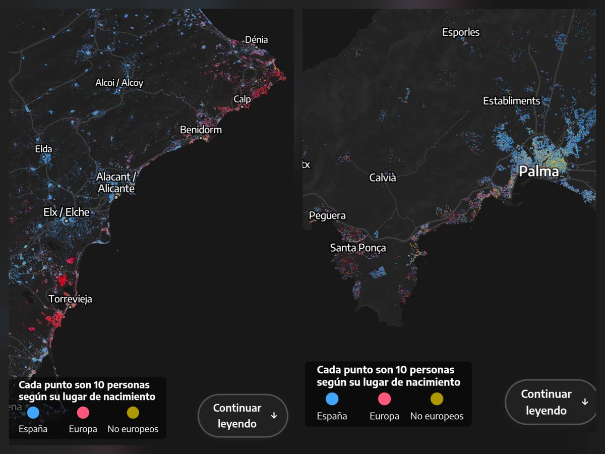 sergi_boixader's tweet image. Tenim un país ple de guetos. Ni un sol poble ni "la integració és un model d'èxit". Barris sencers-gueto on concentrem tota la immigració i bona part de la costa venuda al turisme europeu ric

Això també explica l'estat de la llengua

➡️Feu-hi una ullada: eldiario.es/desalambre/ava…