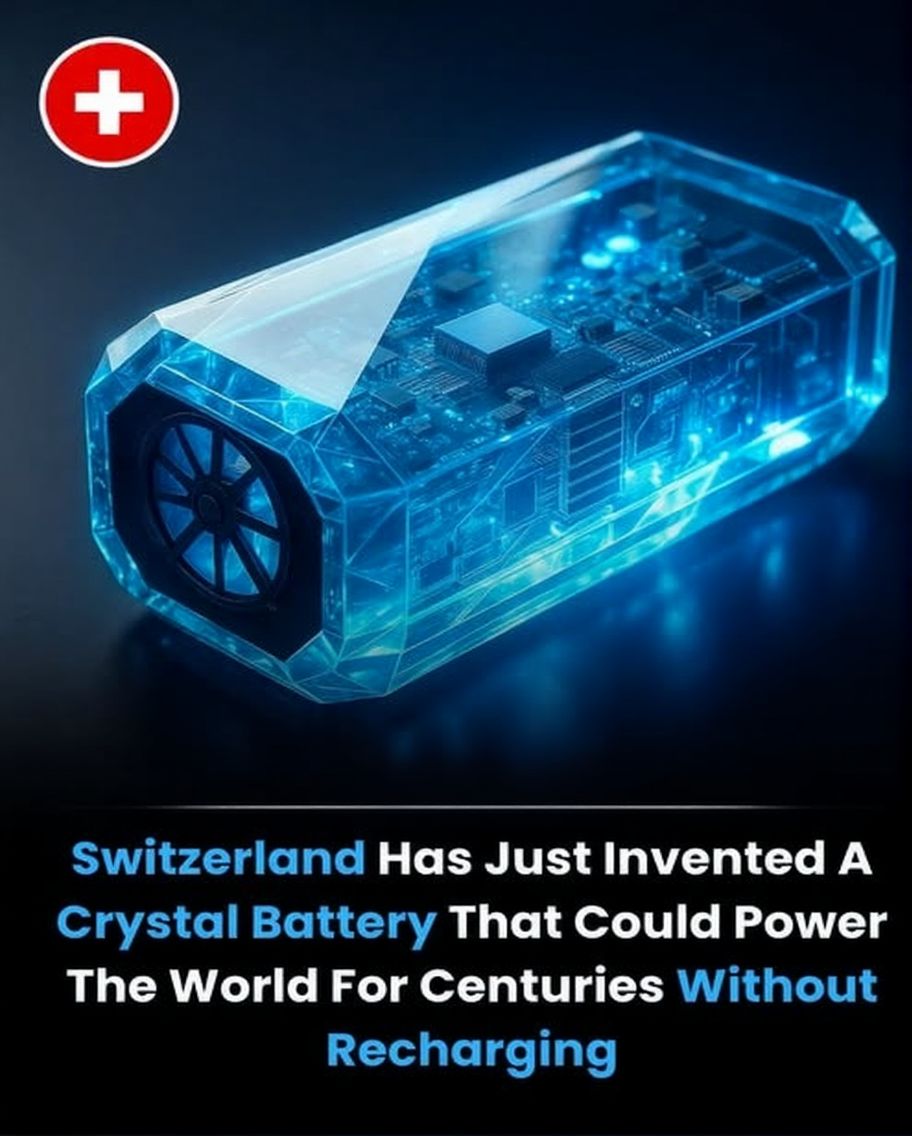 Rainmaker1973's tweet image. Swiss researchers have introduced a technology that sounds like science fiction: a crystal-based battery capable of generating power for centuries without needing to recharge. Built using stable crystalline structures and radioactive decay energy capture, the battery releases a…