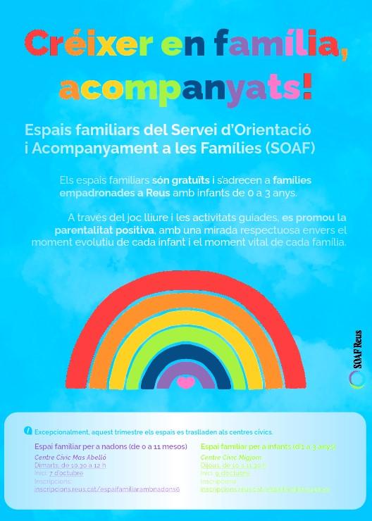 📅✨ Fins al 9 de desembre pots participar a l’Espai familiar per a nadons (0-11 mesos) del SOAF al Centre Cívic Mas Abelló. Sessions tots els dimarts de 10.30 a 12 h: un espai per compartir, créixer i acompanyar els primers mesos de vida. 👶💛

📌 reus.cat/agenda/espai-f…