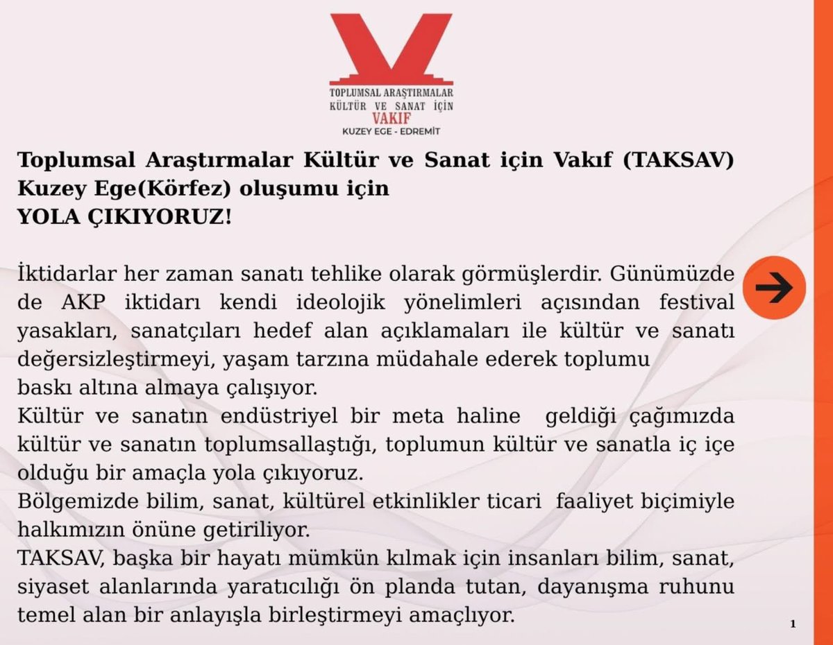 taksavkuzeyege's tweet image. Uzun süredir hazırlıklarını yaptığımız  Kuzey Ege-Edremit TAKSAV kuruluş çalışmalarını tamamladık.6 Aralık 2025 C.tesi günü saat 15.00’te  Oğuzhan Müftüoğlu’nun katılımıyla bir söyleşi gerçekleştireceğiz ve vakfımızın açılışını yapacağız. Bütün dostlarımızı açılışımıza bekliyoruz
