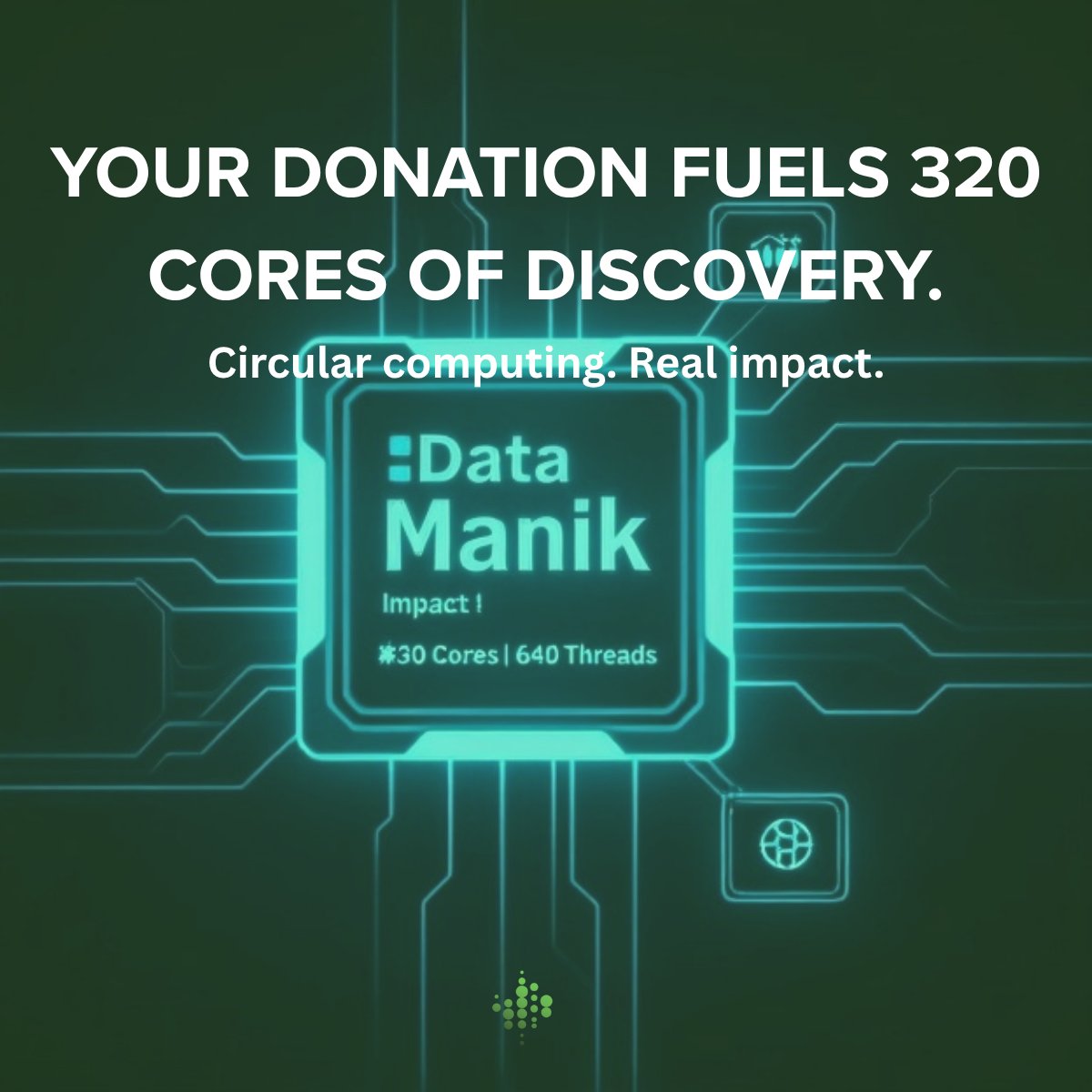 Comput4Humanity's tweet image. 💡 320 cores. 640 threads.
That’s the power your #GivingTuesday support returns to science.

Next week, help us advance circular computing—refurbish, reduce e-waste, accelerate research.

Make your impact count:
 canadahelps.org/en/dn/137447

#TechForGood #SupportScience