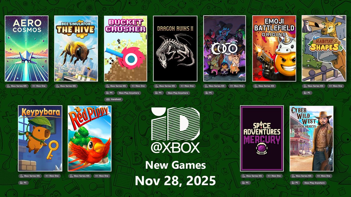 Friday! 💚 Game Time! 🎮 But first, new indies are launching on Xbox! Take a look!

If you see one you like, find a link in the comments below!