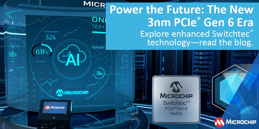 MicrochipTech's tweet image. Unlock next-gen performance with our 3nm Gen 6 PCIe® Switchtec™ family—industry-leading bandwidth, ultra-low latency and robust security for AI, cloud and data centers. Read the blog to learn more: mchp.us/44d5sq6. #PCIe #Switchtec #DesignEngineering