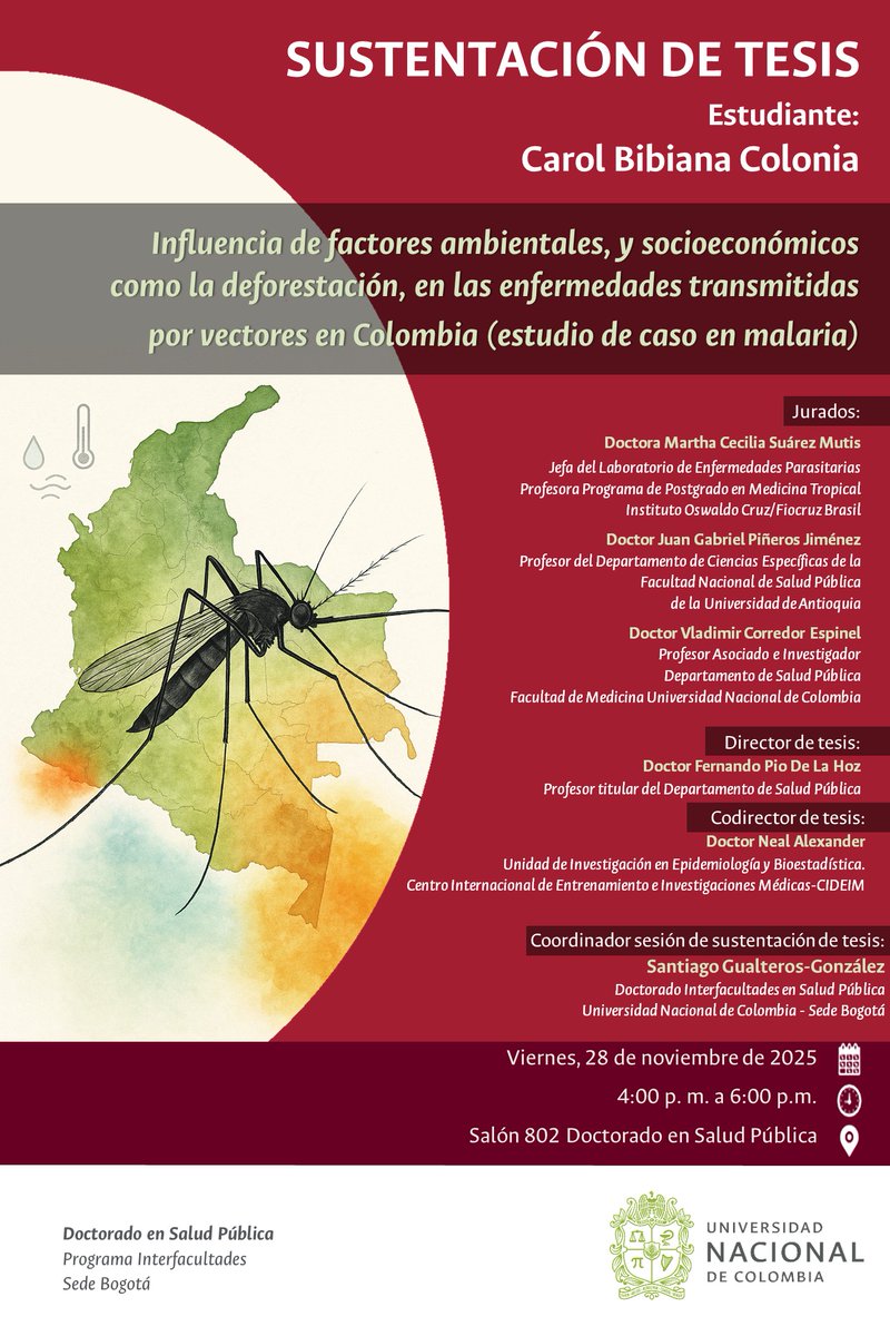 Docisp's tweet image. Invitación sustentación de tesis presentado por nuestra estudiante Carol Bibiana Colonia
Transmisión YouTube: youtube.com/c/DoctoradoInt…