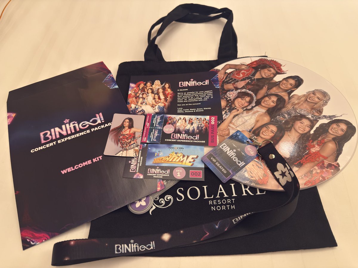 BINIBUFF07's tweet photo. Binified concert experience package welcome kit!❤️

my forever walo! ❤️❤️❤️ @bini_mikha @bini_maloi @bini_aiah @bini_colet @bini_jhoanna @bini_stacey @bini_gwen @bini_sheena 

#BINI #solairenorth #BINIfied #BINIfiedYearEndParty https://t.co/gQO5YIlkDt