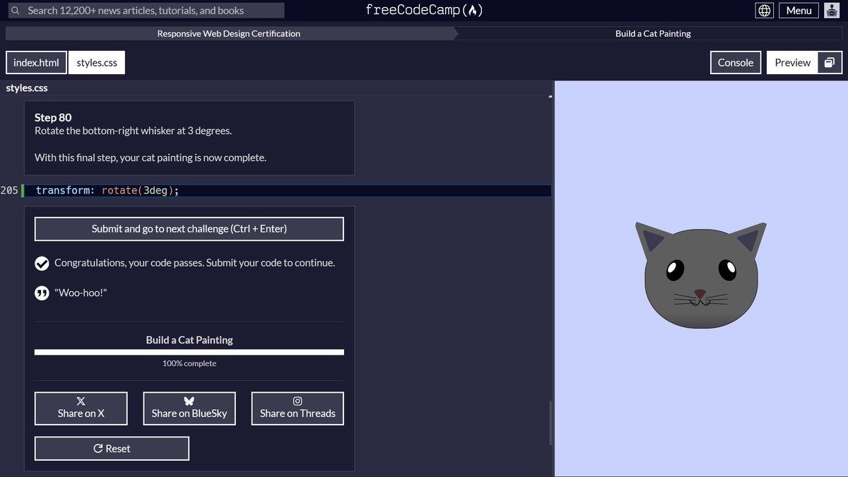 jjmginon's tweet image. I have completed Build a Cat Painting #freecodecamp
 freecodecamp.org/learn/responsi…