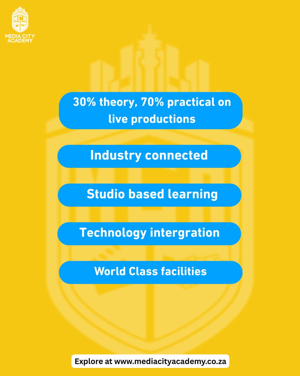 MediaCityAcadem's tweet image. What makes Media City Academy different? We train where it happens, inside a working production hub 🎬

Our classrooms are studios. Our lessons are real. Our mentors are active industry pros 🎥

Explore at mediacityacademy.co.za

#MediaCityAcademy #LearnByDoing #Cityzen