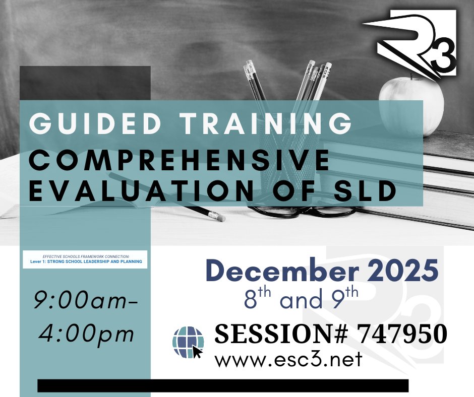 R3ESC's tweet image. 🔎 Dive into the future of SLD evaluations with our self-paced, 9-module course! ✨ Designed for MDT &amp;amp; ARD teams to conduct compliant assessments for Texas students. Join us! ✨ow.ly/z9he50X36s0