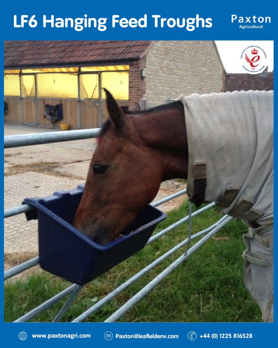 Paxton LF6 Hanging Feed Trough is 0.5m long with 28L capacity. Its versatile design features strong one-piece moulding and smooth, easy-clean surfaces.

Find out more 👇
paxtonagri.com/product/lf6-fe…

#livestock #agriculture #feedtrough #ukmade