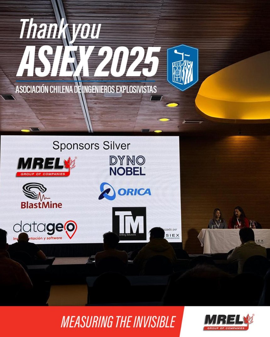 MRELcompanies's tweet photo. During the XV Jornadas de Voladura ASIEX 2025, MREL  participated as a Silver Sponsor. We are honoured to have contributed indirectly to the development of several technical presentations in which having a reliable high speed and continuous VOD recorder was essential. https://t.co/f8kD1NvQ6S