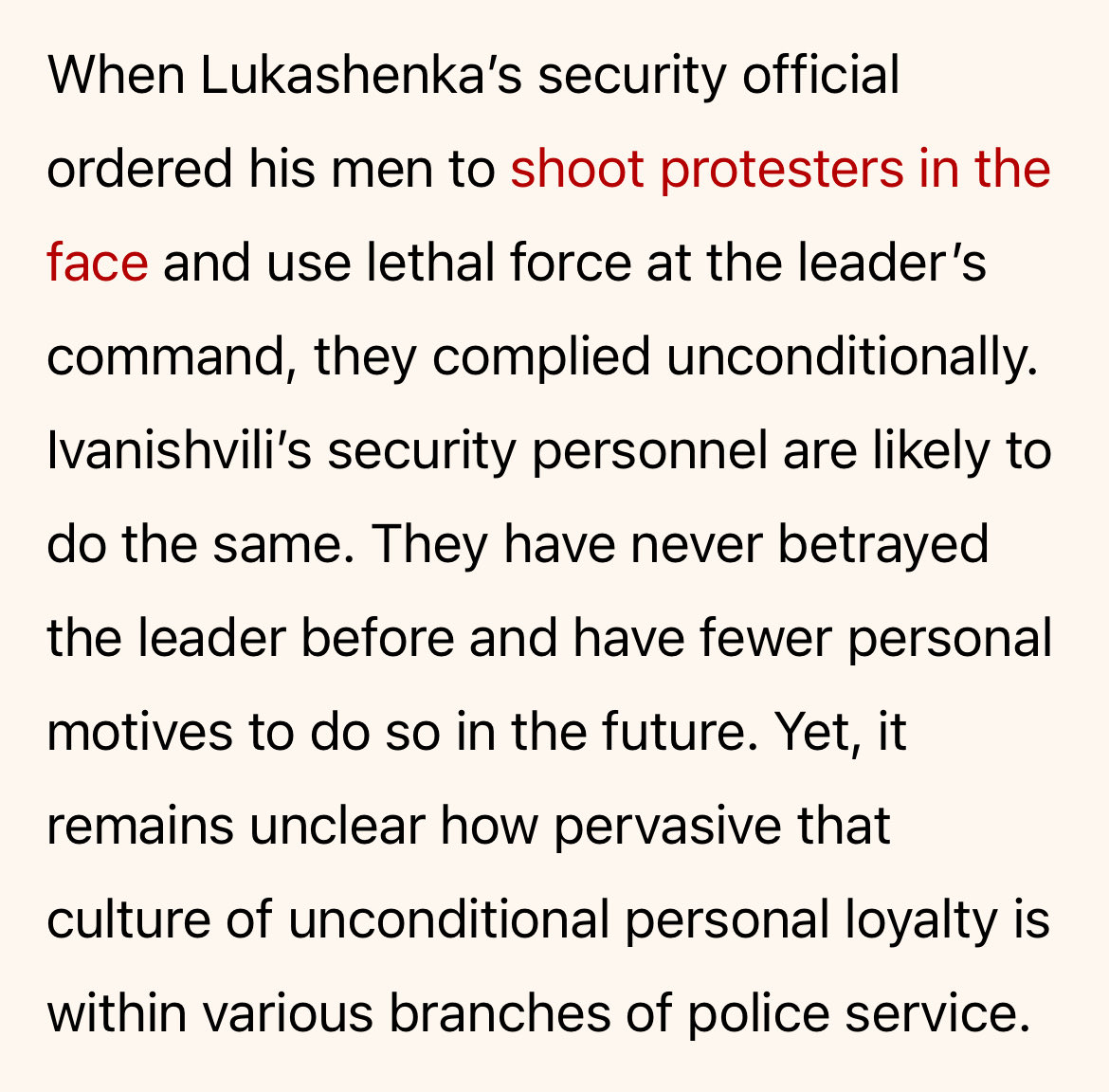 When you have to enter a disclaimer not to shock already shocked reader. Me writing a few months before the regime forces committed mass torture, diligently following the commands.

civil.ge/archives/60450…
