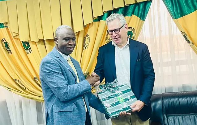 DailyGuideGH's tweet image. EU Envoy To Ghana Calls On UDS Vice Chancellor - dailyguidenetwork.com/eu-envoy-to-gh…