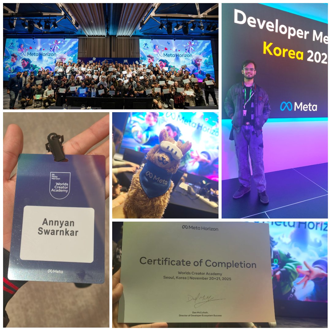 Last week, <a href="/Meta/">Meta</a>  invited me to Seoul, South Korea to attend the Meta Horizon Worlds Creator Academy and it was absolutely full of unforgettable memories 🇰🇷 💖

Walking into a room with 100+ creators from across APAC was majestic!
I made many new gamedev friends 🤩.
I also had