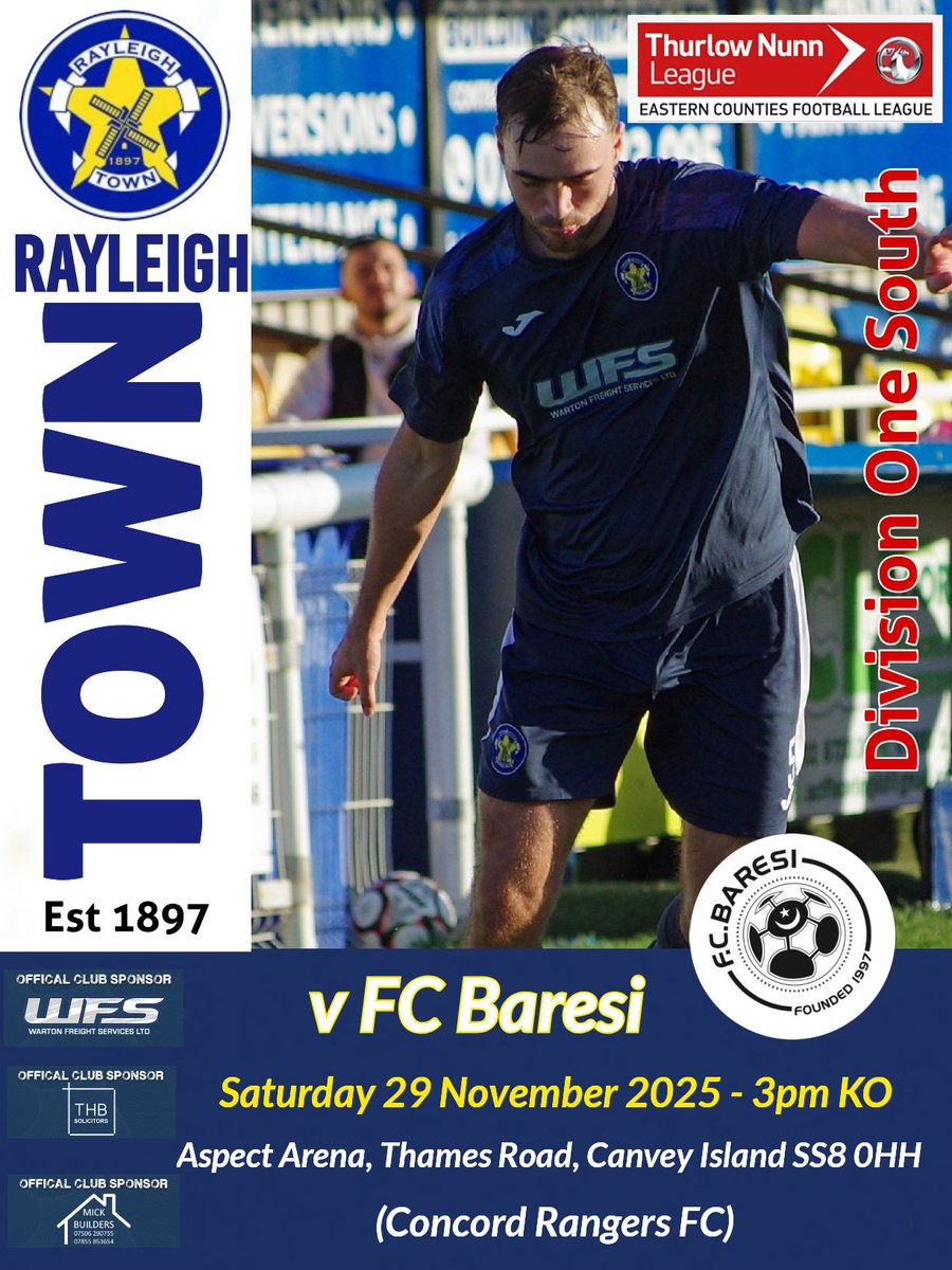 🔵 MATCH PROGRAMME 🔵
The programme for Saturdays league fixture against <a href="/Fc_Baresi/">Fc Baresi</a> is now available on our website via this link
pitchero.com/clubs/rayleigh…