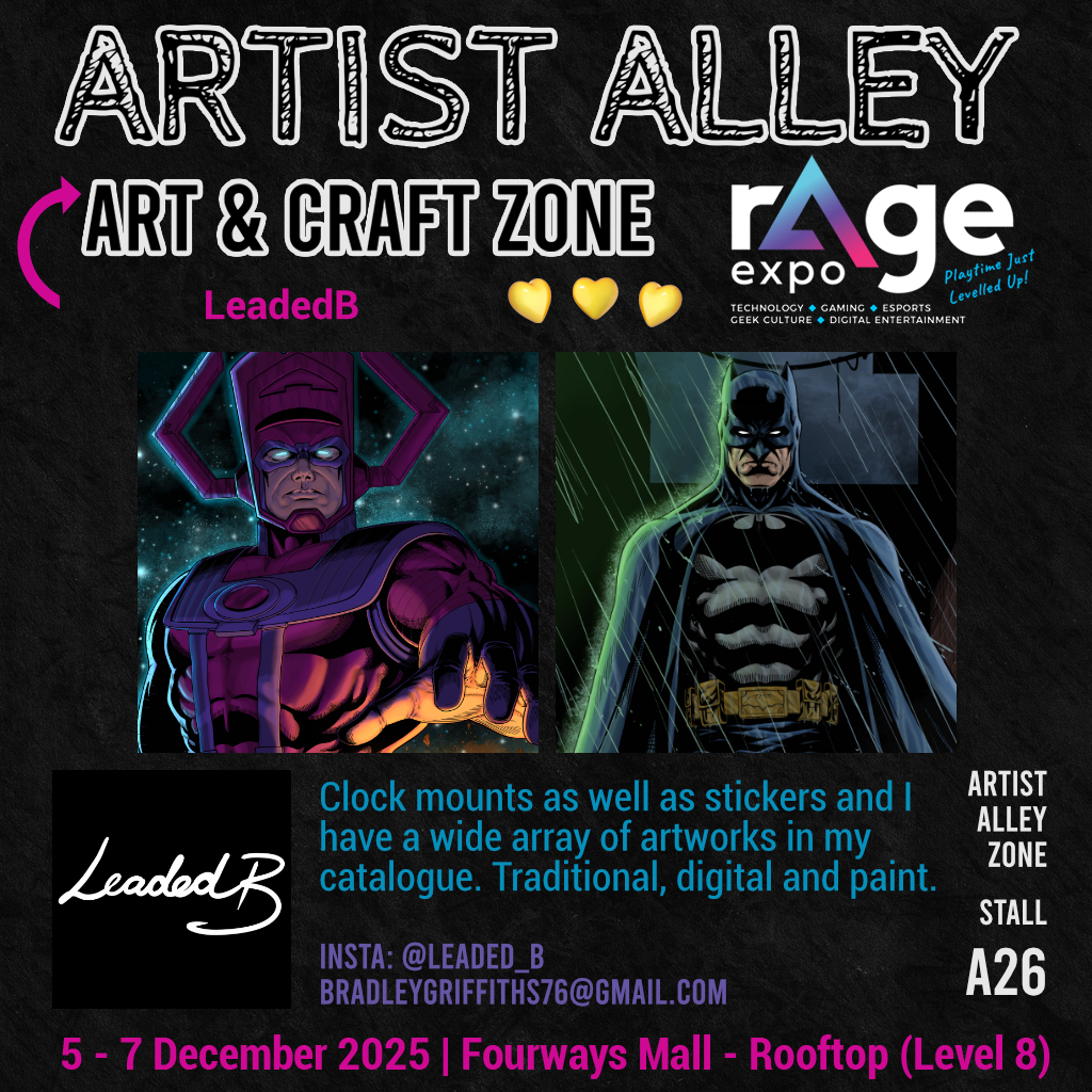 LegionInkSA's tweet photo. Find this creator in the rAge Expo Artist Alley!

5, 6 &amp; 7 December - Fourways Mall (Level 8) South Africa.

Tickets on sale: https://t.co/I9OtzfuM8r

#rAgeExpo2025 #howler #artistalley #art #craft #create #gaming https://t.co/J8MhehJkiV
