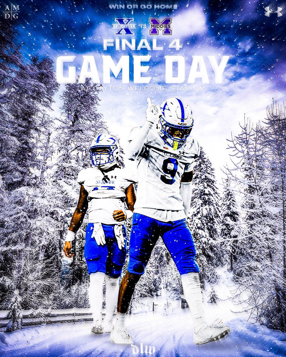 StXFB's tweet photo. F.I.N.I.S.H.

🚨Week 15🚨
📍Welcome Stadium
🏈 7:00pm 
⚪️ OUT
🅿️ $5 (CASH ONLY)
🏟️ St. Xavier (10-2) vs. Middletown (11-2)

🎧 - https://t.co/xJK959A4Dl
📻Radio: Fox Sports 1361 WSAI, ESPN 1530 WCKY / I-Heart Media 
📺 - Spectrum 1 

#GoBombers | #AMDG https://t.co/qhqQIpSH9p