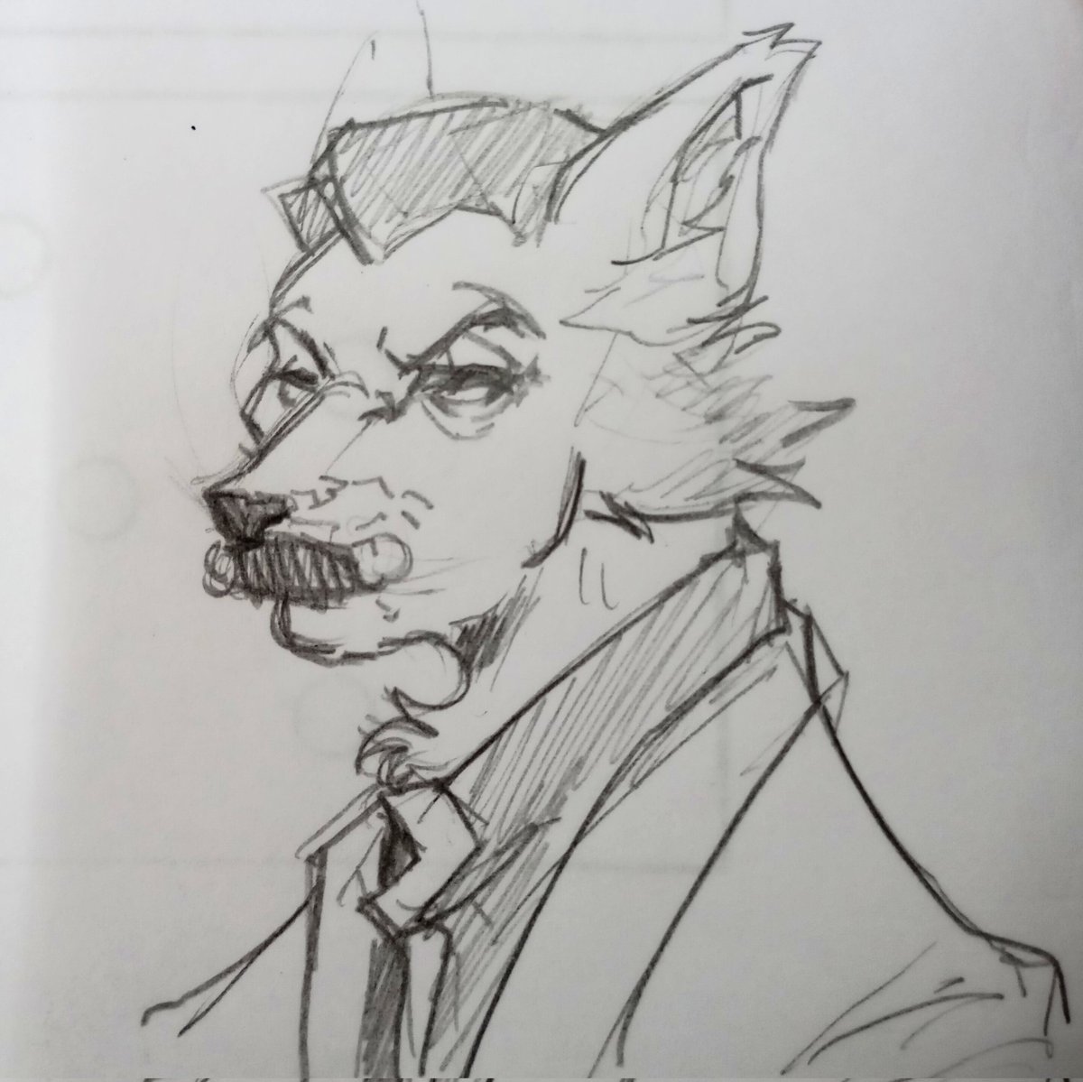 Demetera_'s tweet image. I like imagining him as a fox bc of that weird ass laugh they have, and the ginger fur that he def dyes black